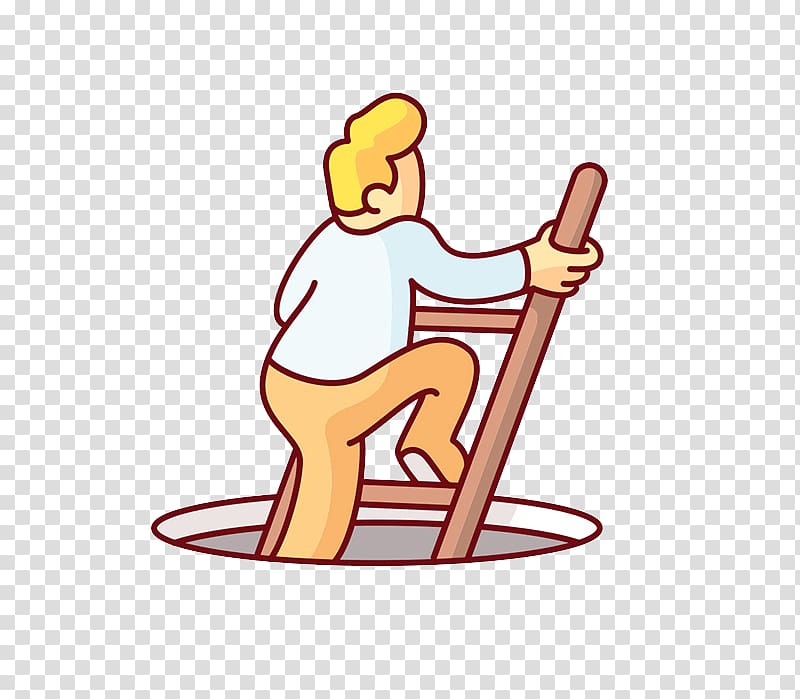 Google Allo Illustration, Climbing stairs transparent.