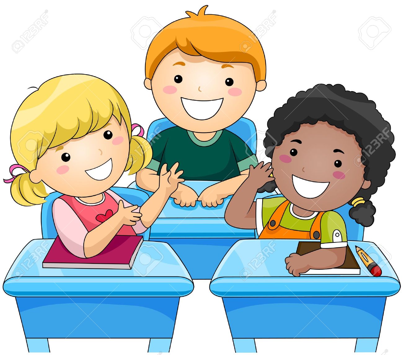 Children Talking In Classroom Clipart.