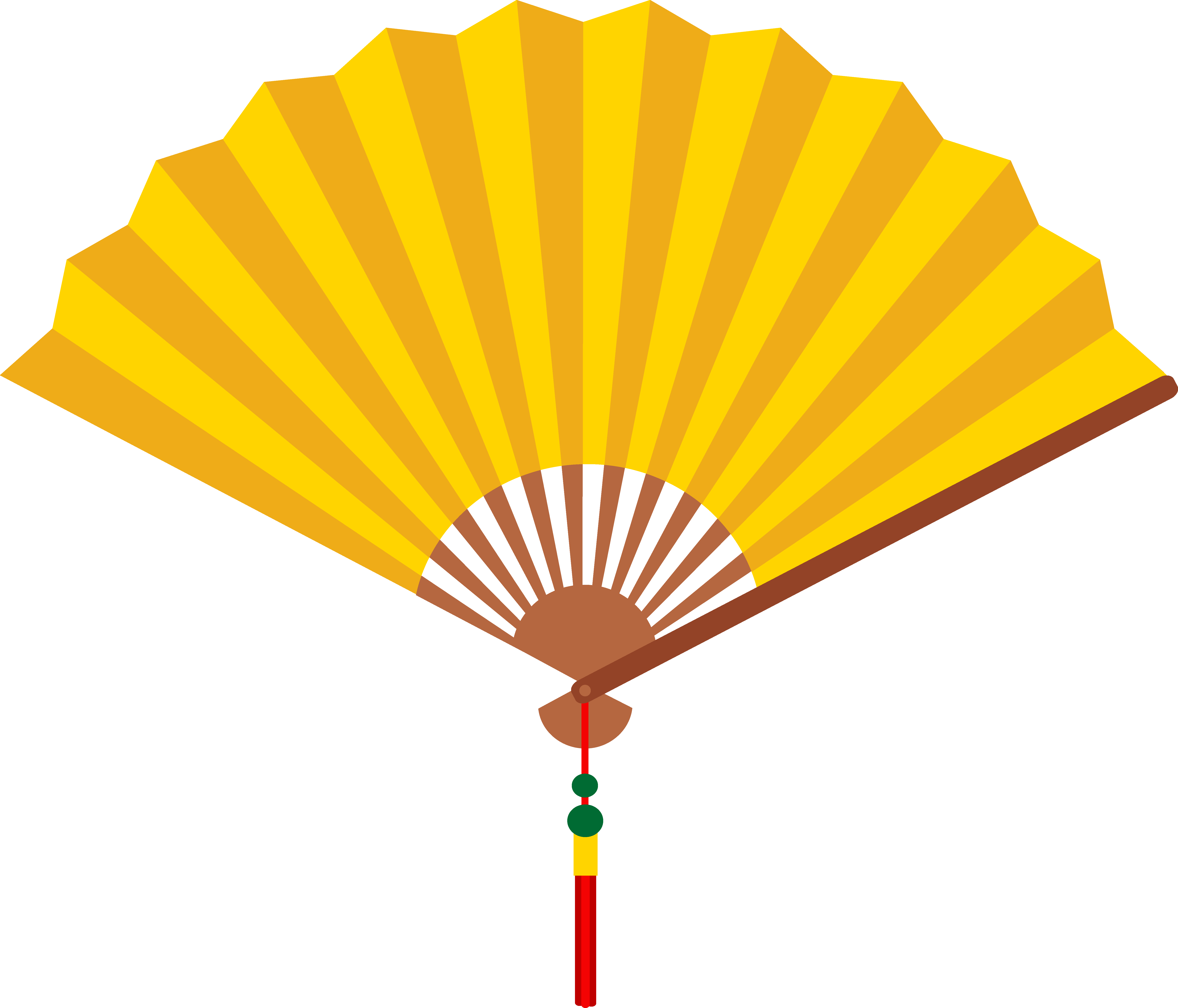 Yellow chinese hand fan free clip art.