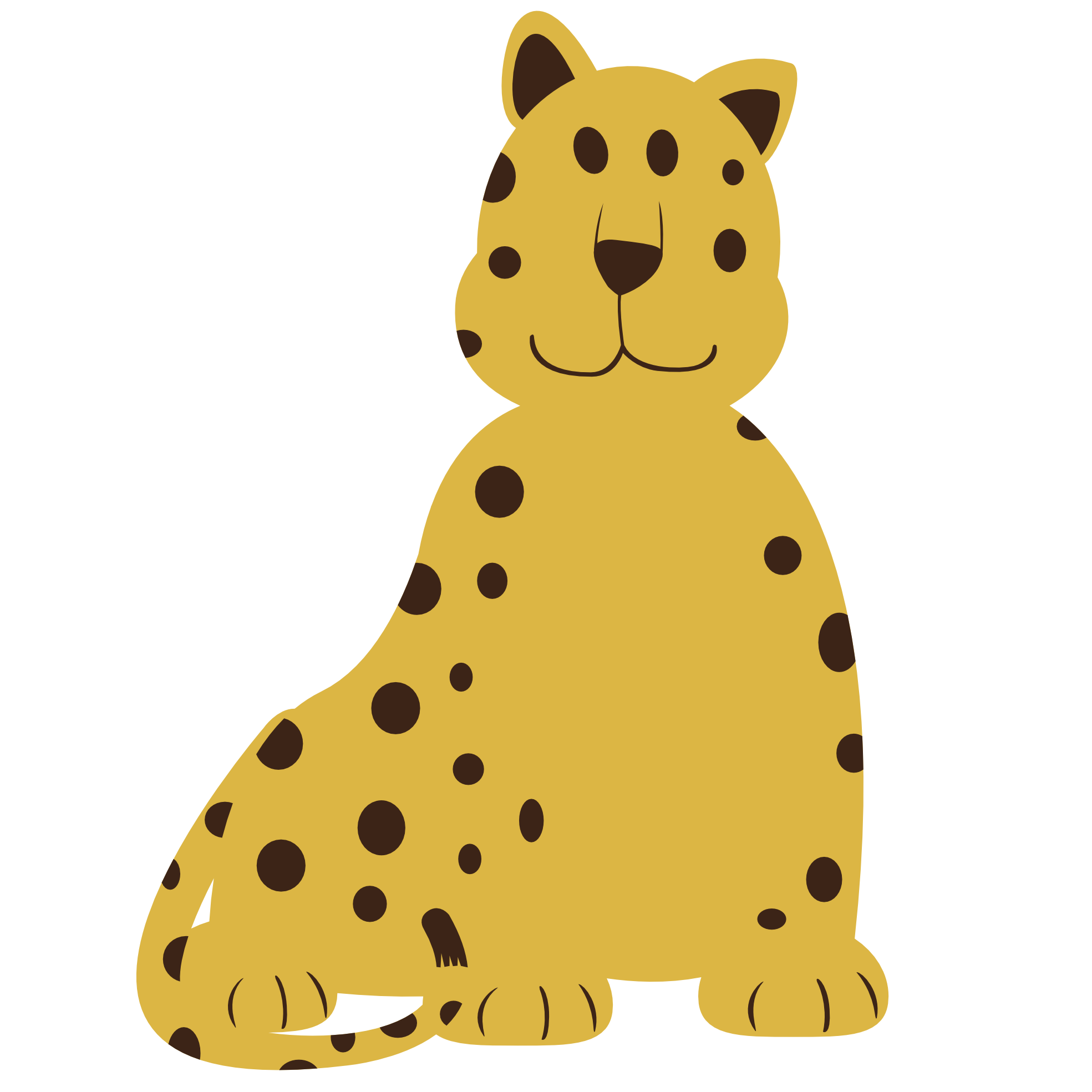 Colorful leopard clipart.