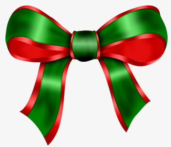 Christmas bow PNG clipart.