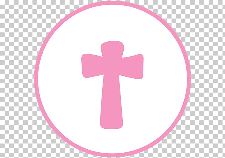 Drawing Decoupage , Christening invitation, pink cross.