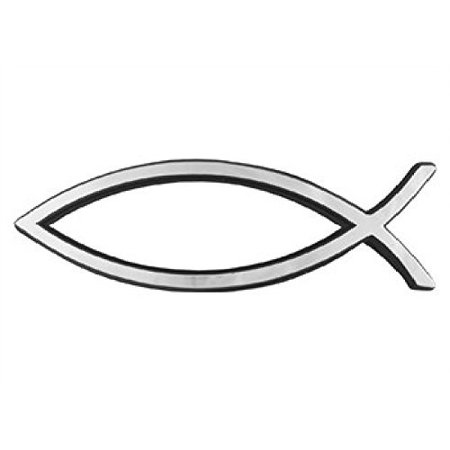 Jesus Fish Car Emblem Chrome Christian Jesus Christ Passion Crucifix Symbol.