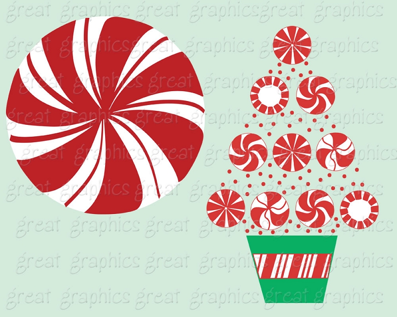 Christmas Peppermint Clipart.