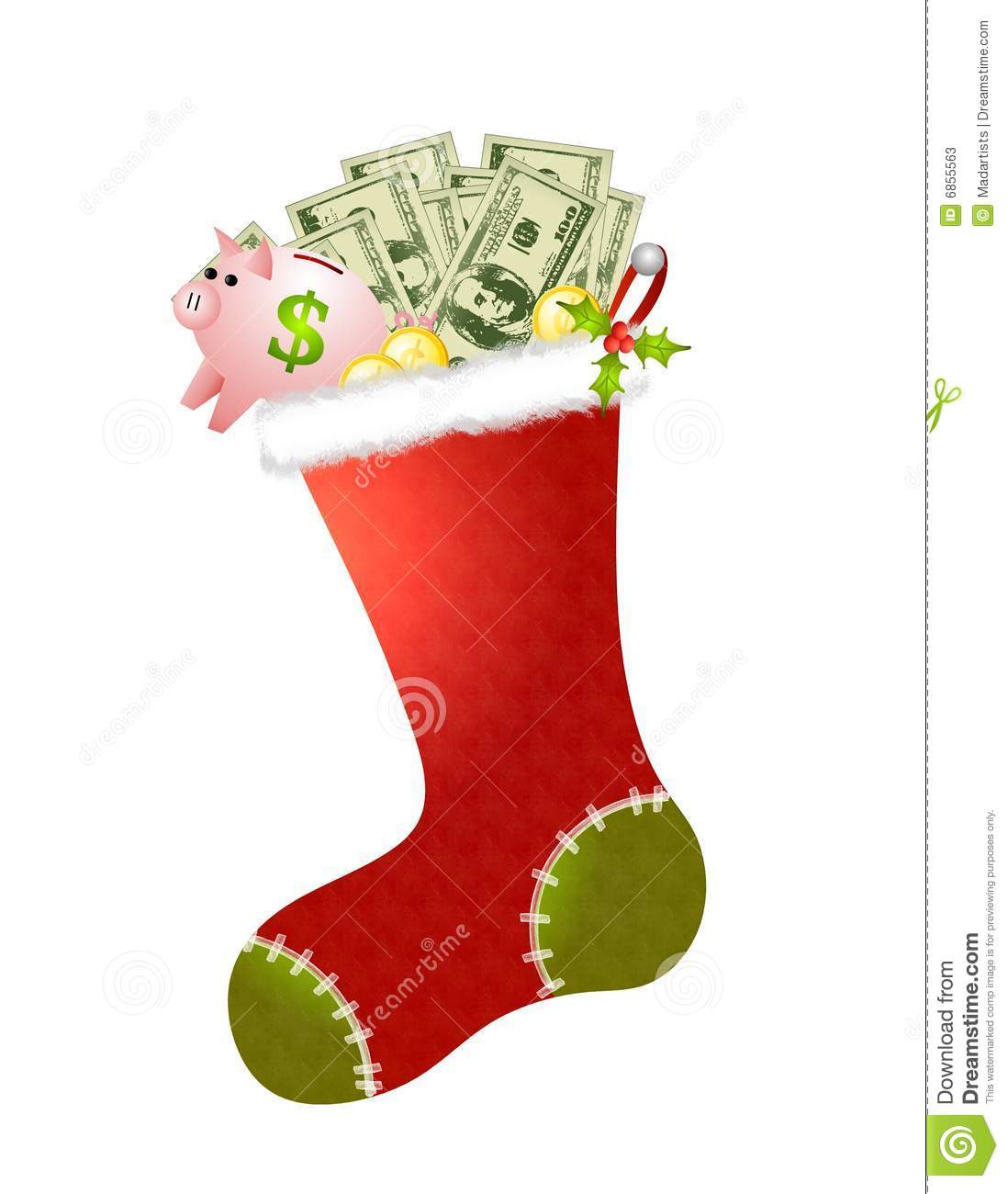 Christmas money clipart.