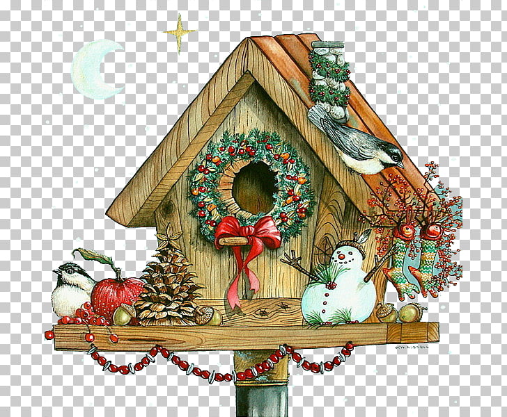 Christmas Decoupage Handicraft Idea Scrapbooking, Nest House.