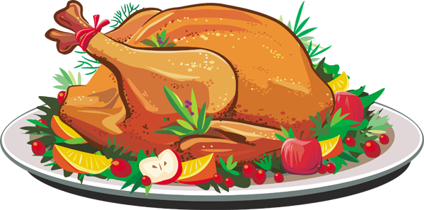 Christmas Turkey Dinner Clipart.