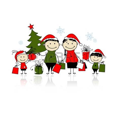 Christmas Family Shopping Stock Photos & Pictures. Royalty Free.