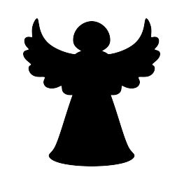 Christmas Tree Angel Silhouette.