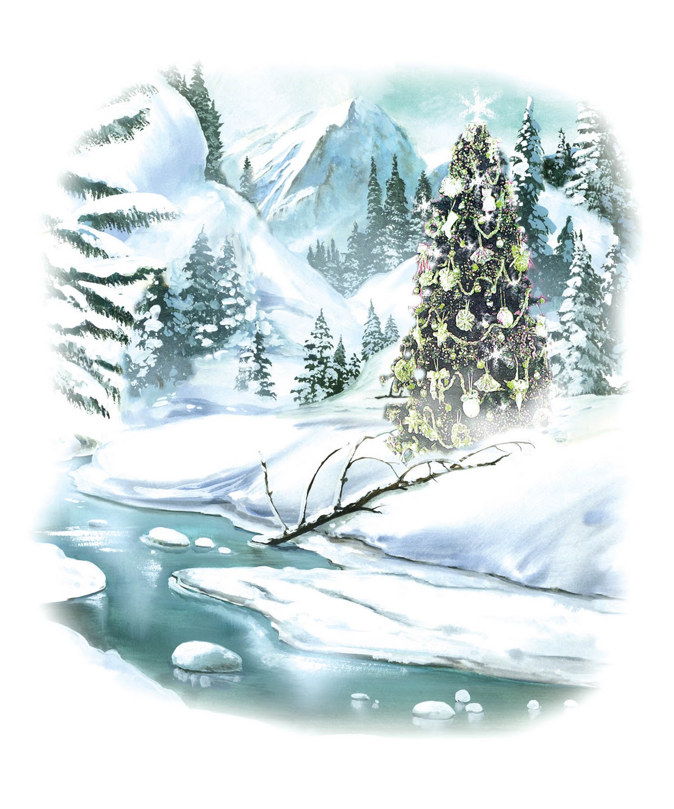 Christmas Winter Scenes Clip Art.