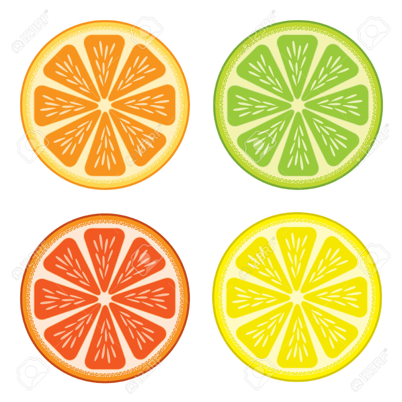 Oranges and lemons clipart.