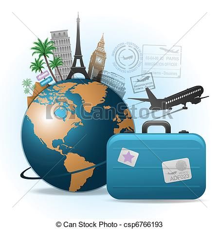 traveling around the world clipart.