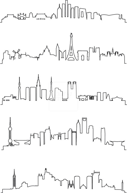 City Line Art Vector.