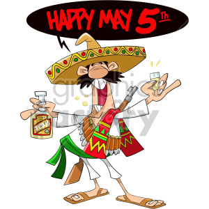 man celebrating cinco de mayo clipart. Royalty.