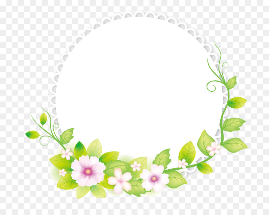 Floral Border Frame png download.