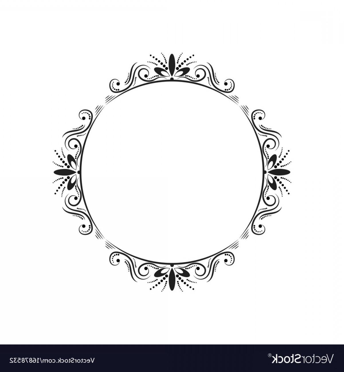 Round Elegant Vintage Frame Vector.