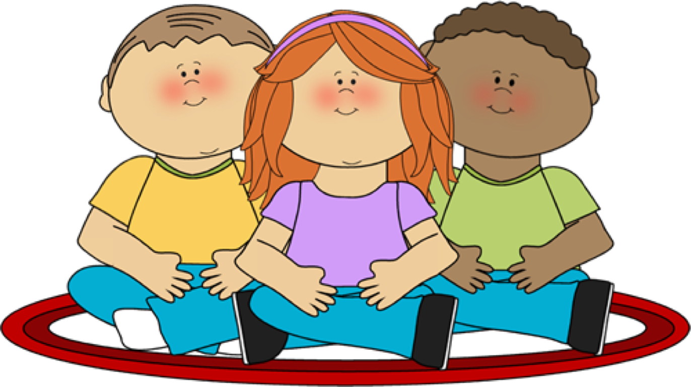 Kids Sitting On Rug Clipart.