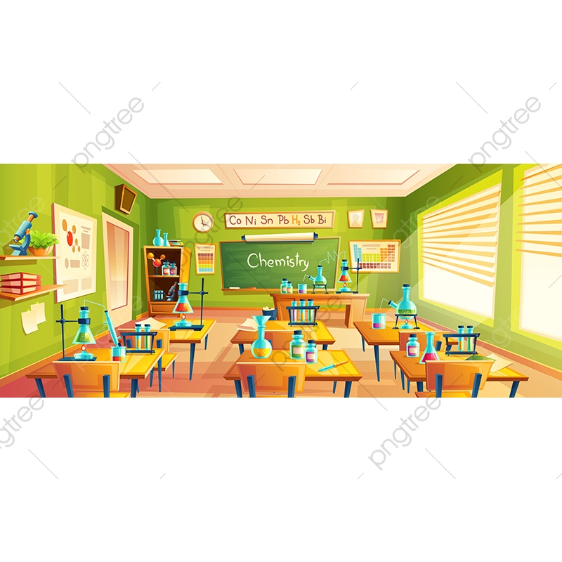 Vector Cartoon Illustration Of School Classroom, Background, Class.