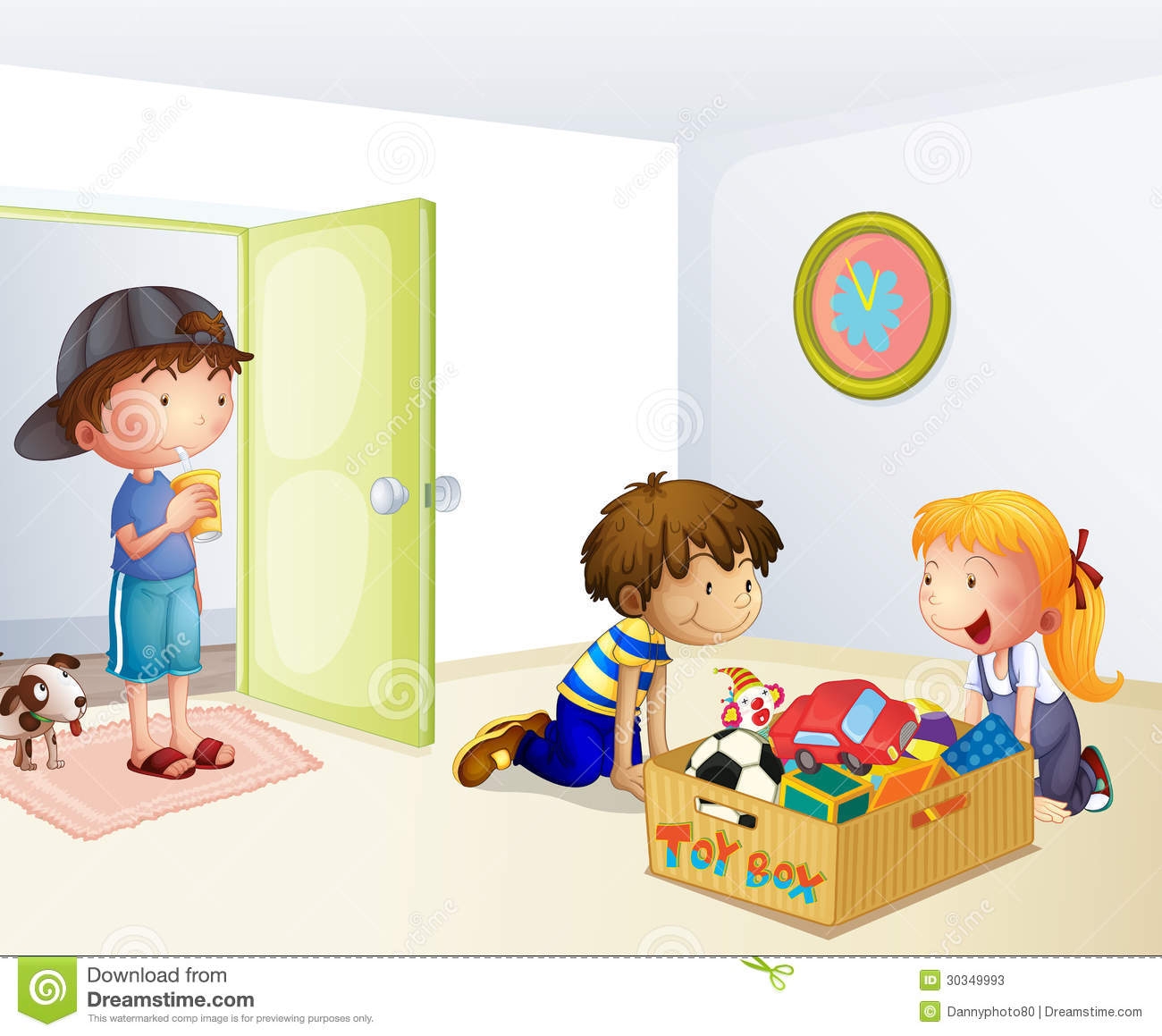 Clip Art Kids Cleaning Room Clipart Clean Up Toys Girl Clipart.