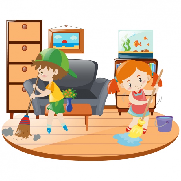 Children cleaning the house clipart » Clipart Station.