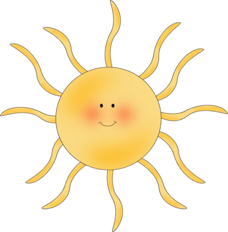 Clipart cute sunshine with clear background.