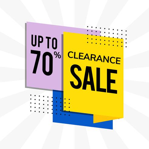 Clearance sale up to 70% promotion advertisement vector.