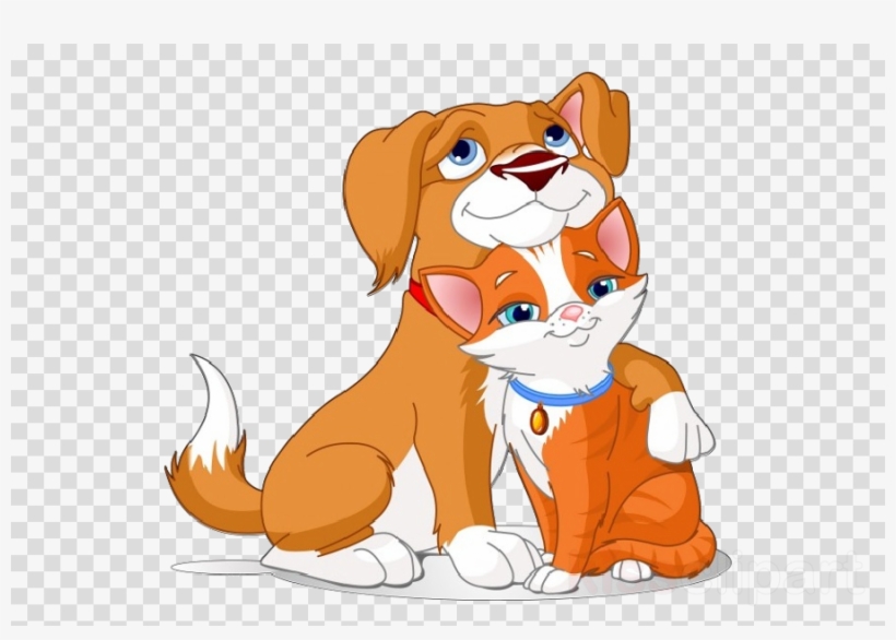 Cartoon Dog Hugging Cat Clipart Dog Puppy Cat.