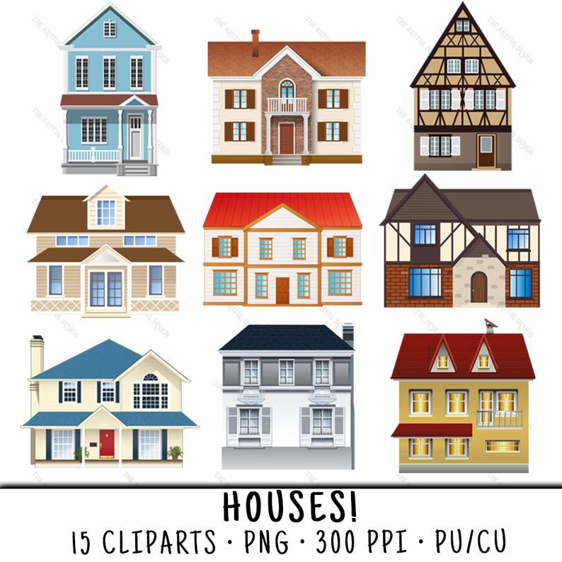 House Clipart, House Clip Art, Clipart House, Clip Art House, House PNG,  PNG House, Houses Clipart, Houses Clip Art, Cute House.