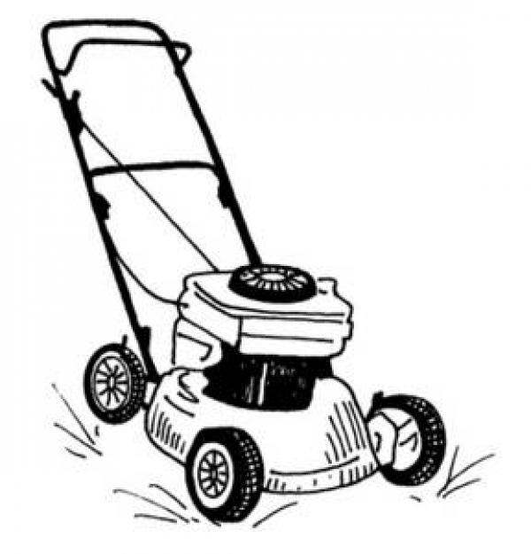 Lawn mowing clipart black and white, Free Download Clipart.