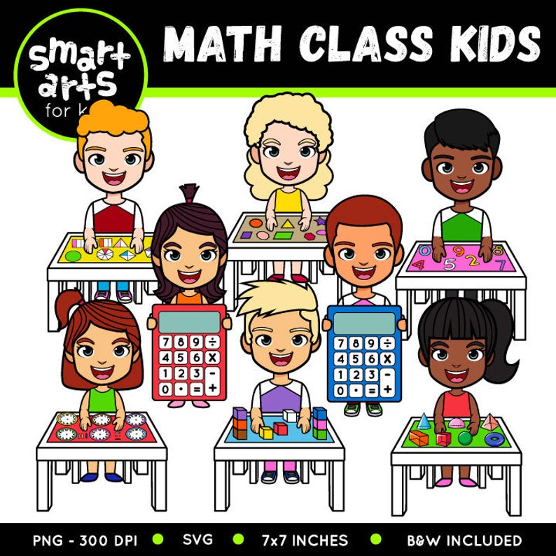 Math Class Kids Clip Art.