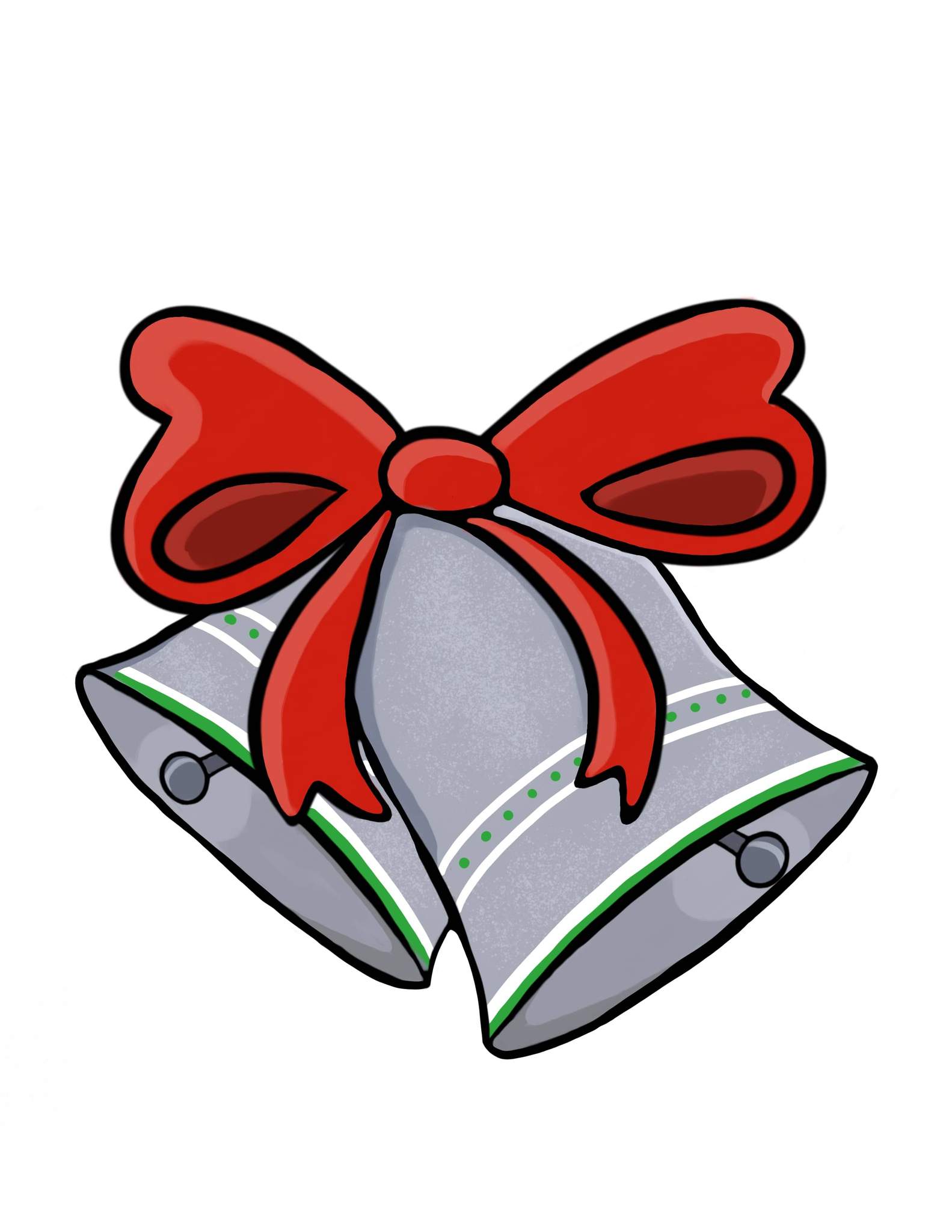 Silver Bells Christmas Clip Art.