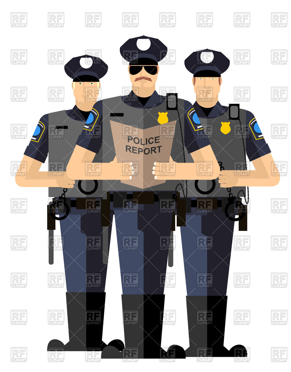 Police officers with police report Vector Image of People.