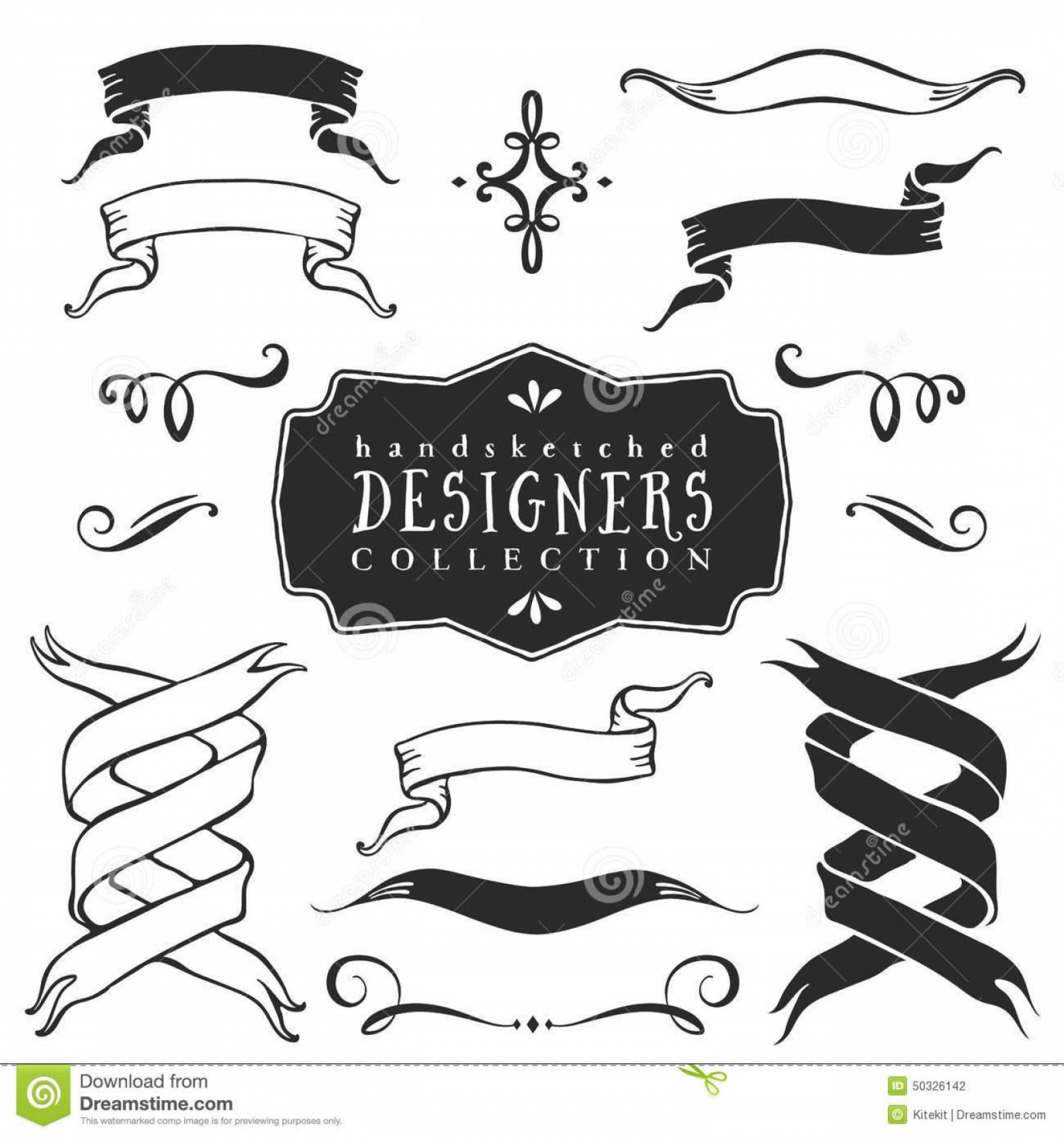 Ribbon Banner Vector Printable Vintage.