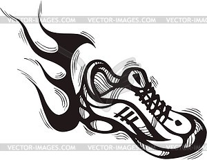 Running Shoes Clipart Black.