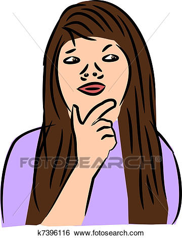 Woman Thinking Clip Art.