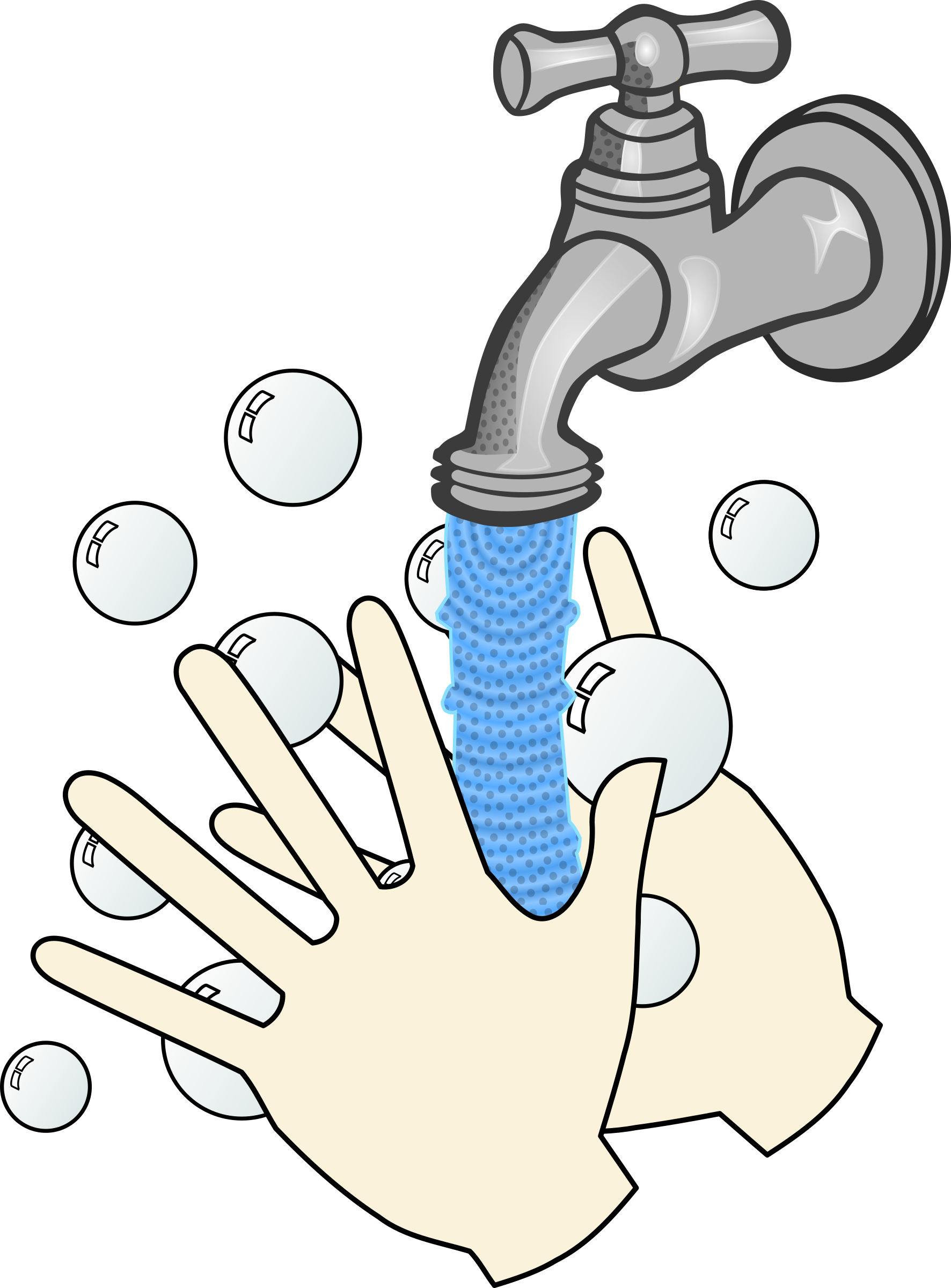 Washing your hands with soap and water vector clipart image.