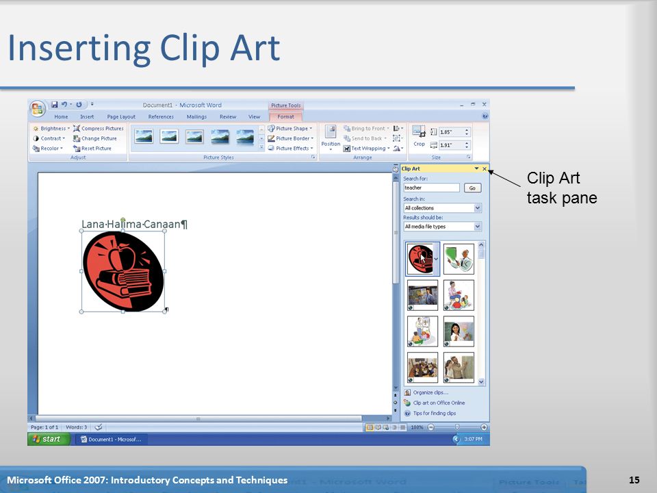 Clip Art Task Pane Powerpoint 2010.