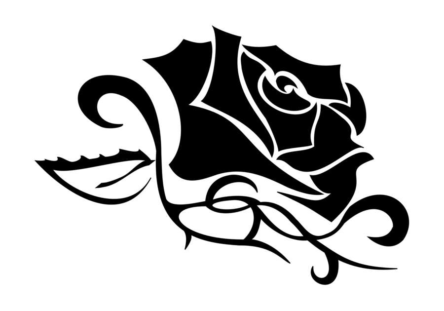 Black And White Flower clipart.