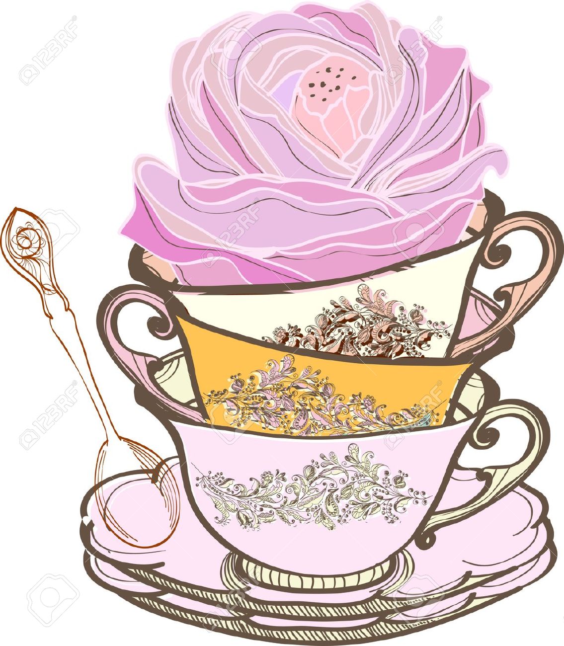 Tea Cups Clipart.