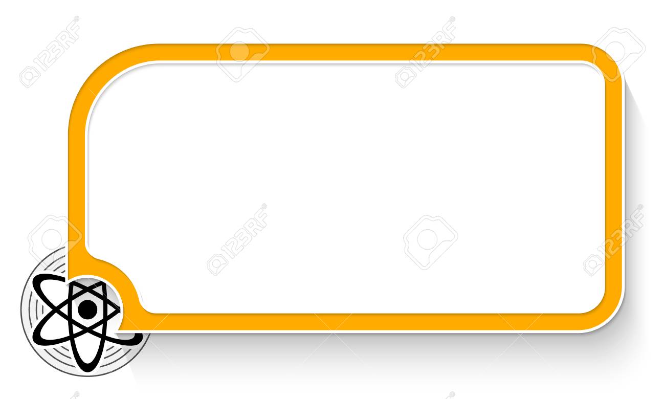 Yellow text box for your text and science symbol » Clipart.