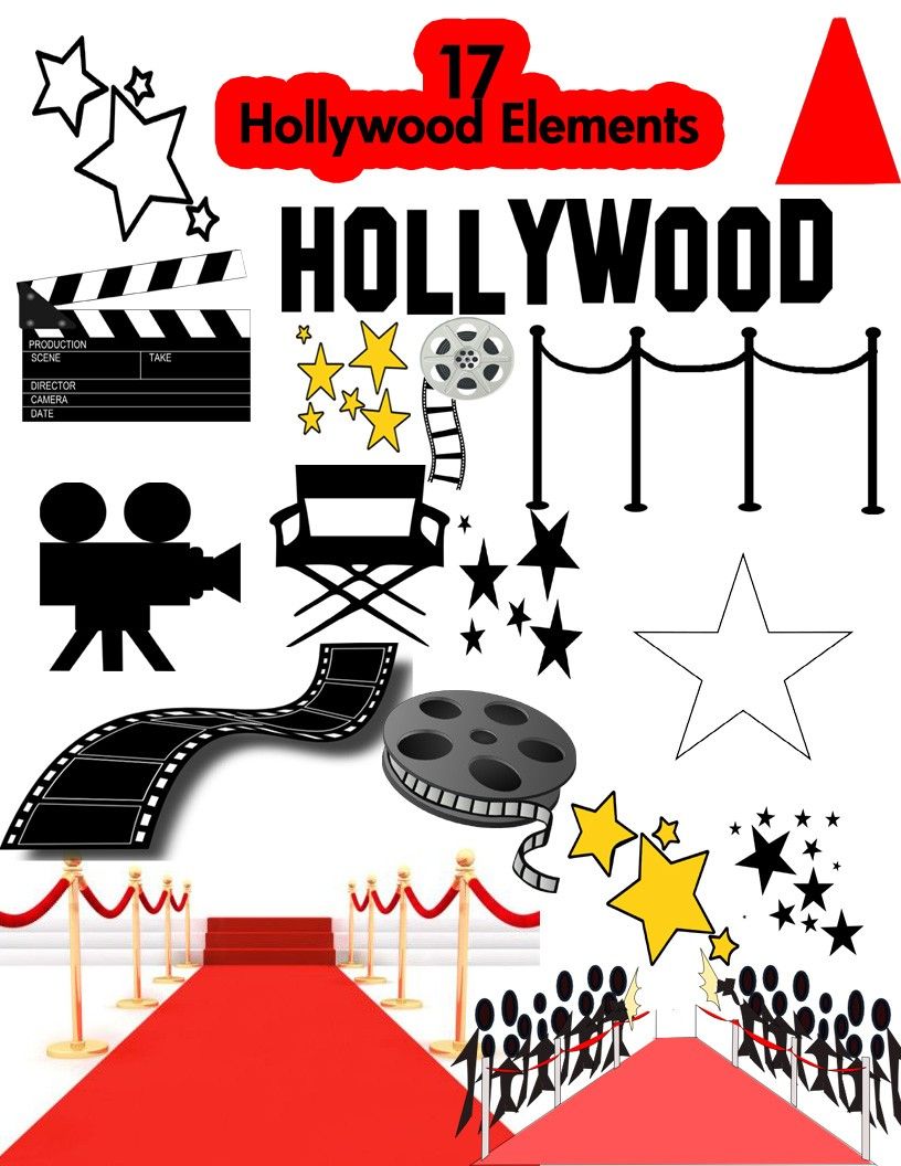 Hollywood Party Clipart.