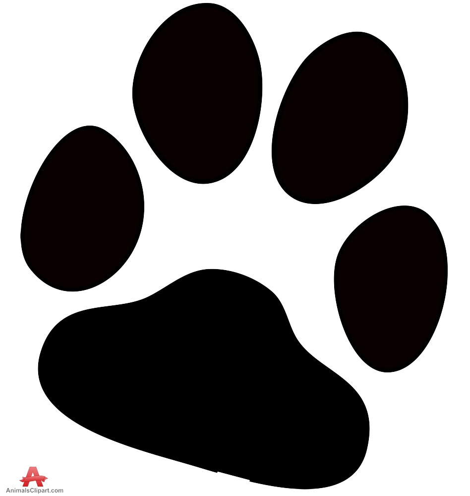 Dog paw print free clipart design download.