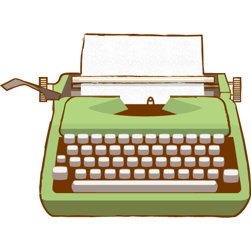 Vintage Typewriter Green Clipart transparent PNG.