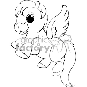 black white cartoon unicorn vector clip art clipart. Royalty.