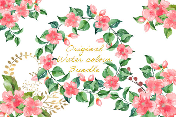 Watercolour Flower Clipart Bundle.