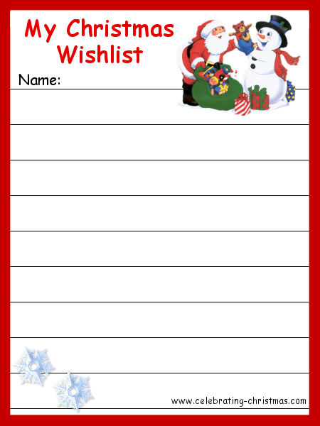 Christmas Shopping List Clipart.