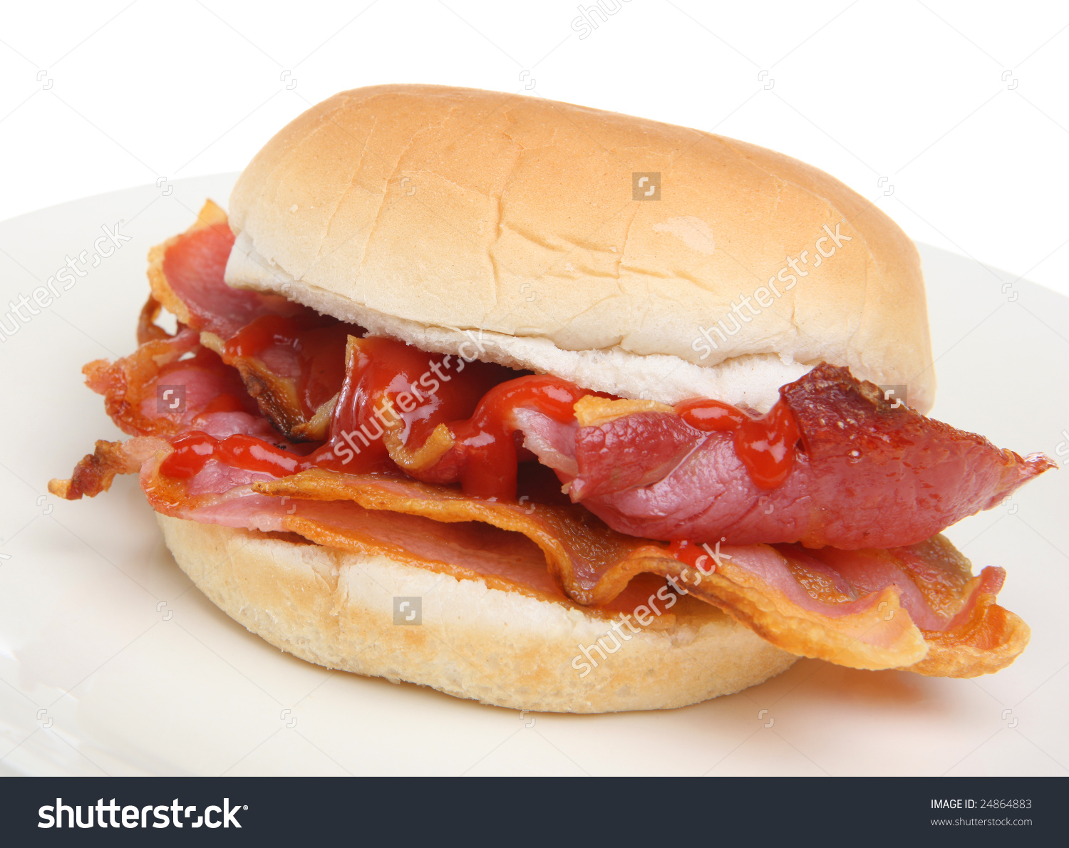 Bacon Roll Tomato Ketchup Stock Photo 24864883.