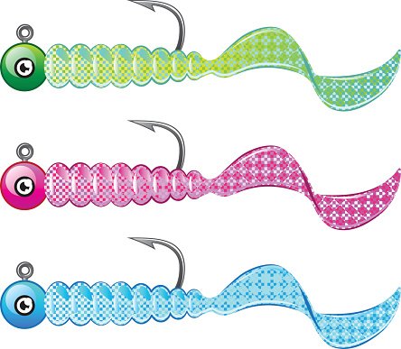 Soft plastic bright jig fishing lure twisting tail fish bait.