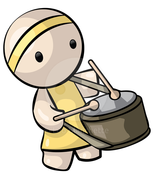 Clipart image of beating a drum in a parade.