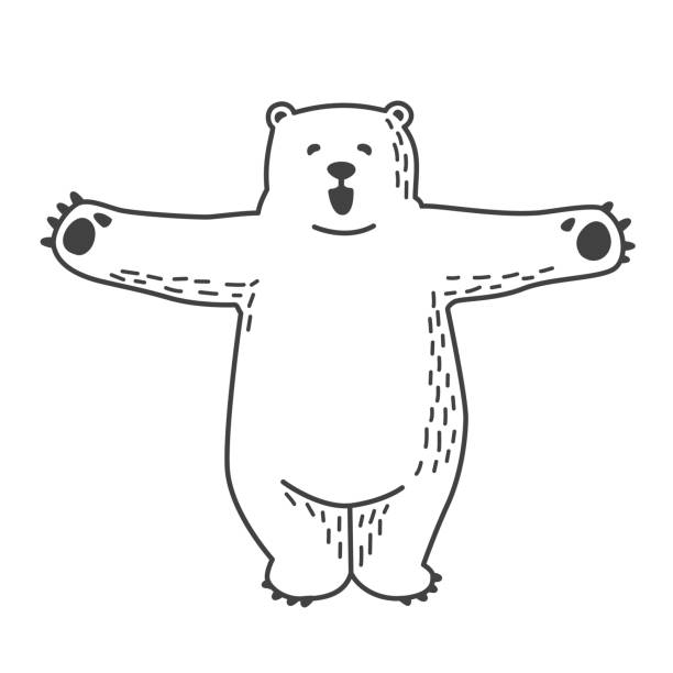 Bear Polar Bear Hug doodle vector illustration » Clipart Station.